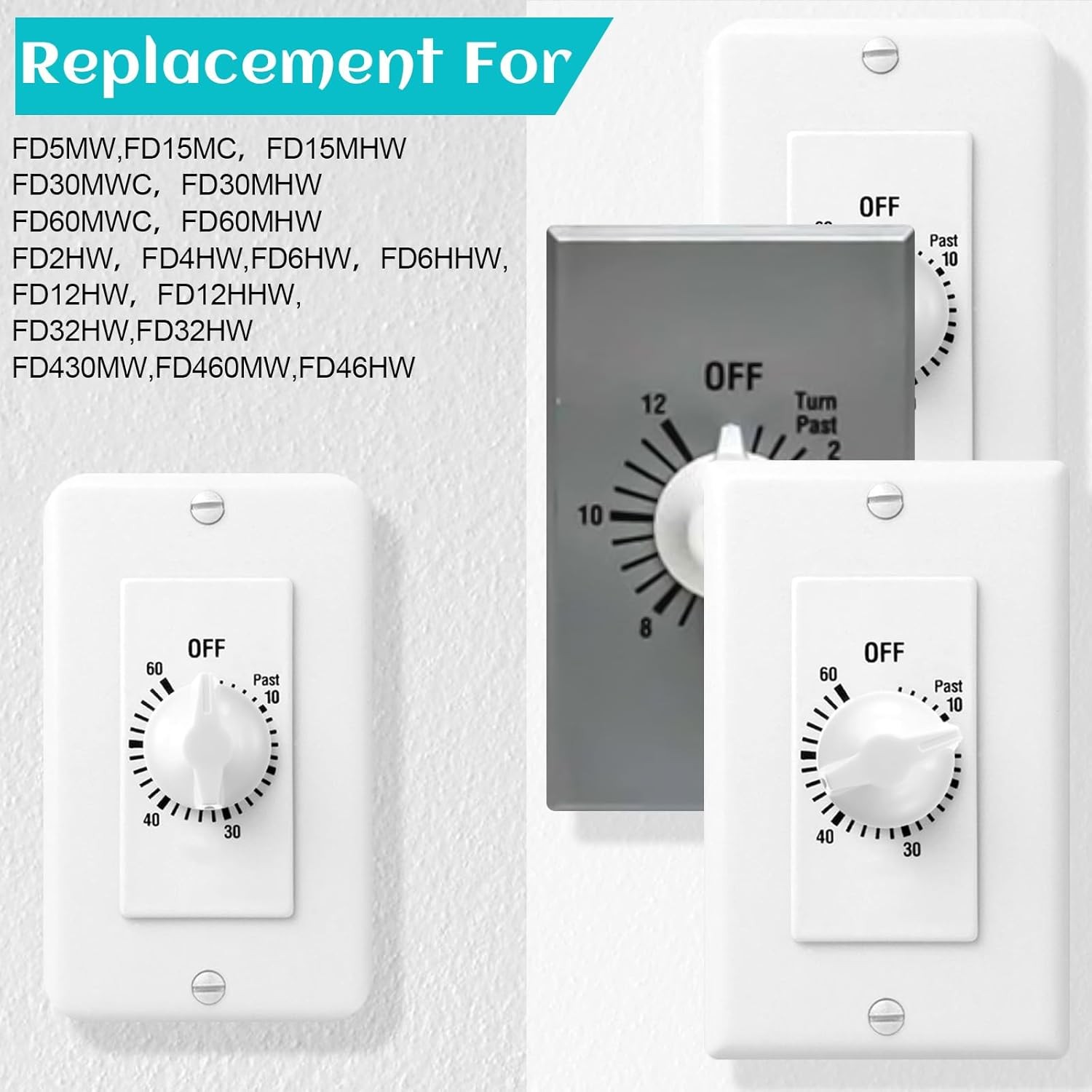 2 Pack Timer Switch Knob Replacement for Intermatic FD Series Wall Fan Heater