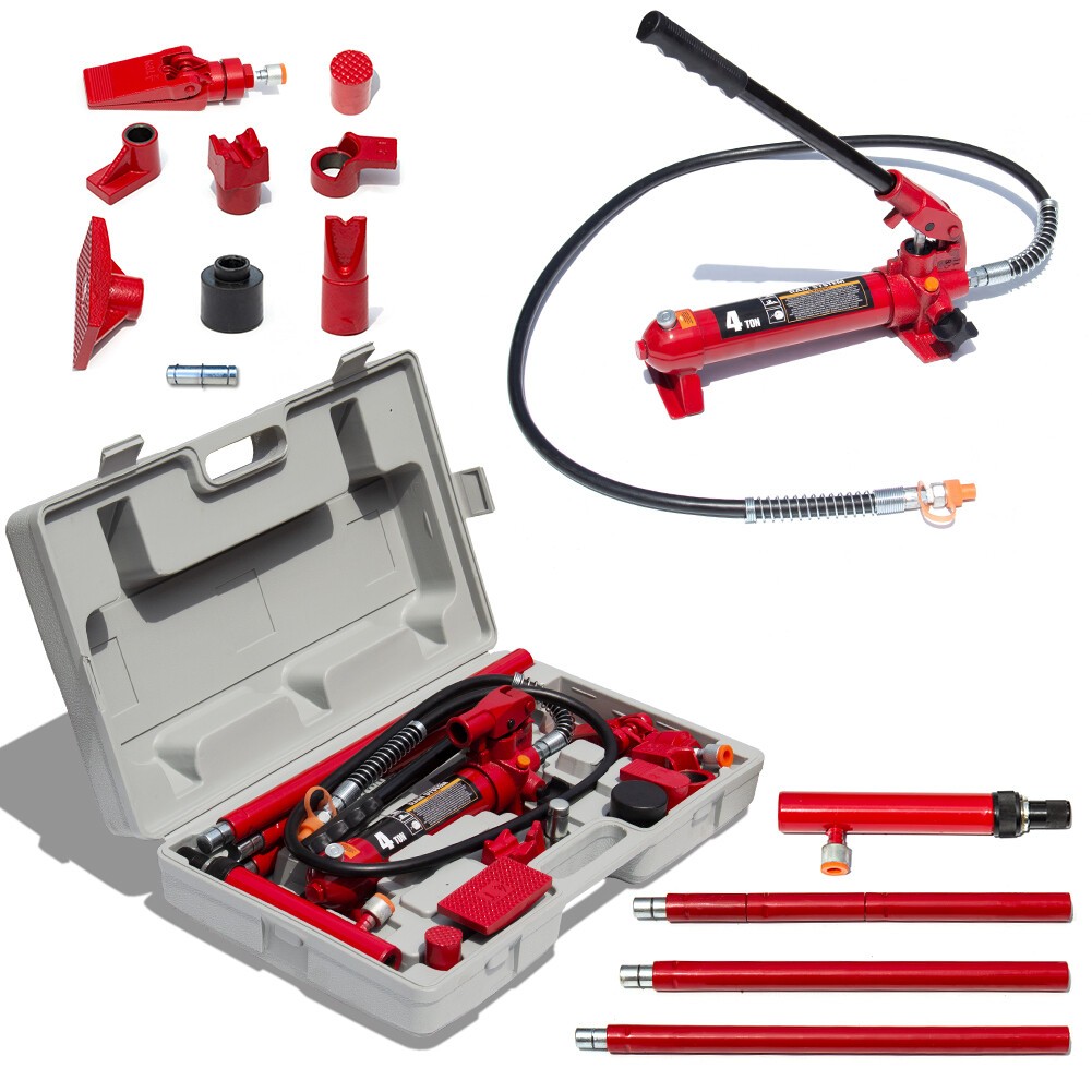 4 Ton Hydraulic Porta Power Jack Car Auto Tool Lift Ram Body Frame Repair Kit