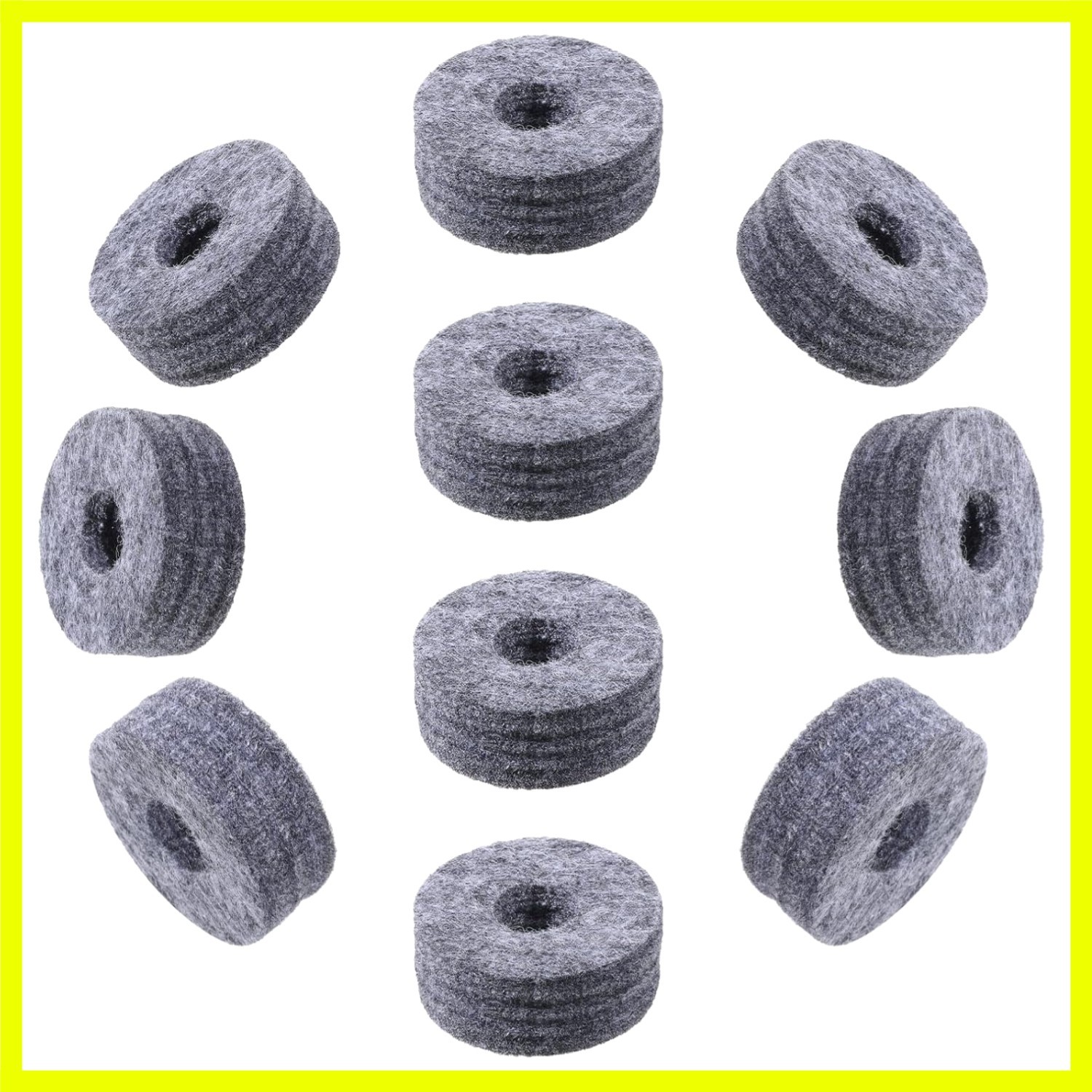 10Pcs Round Soft Grey Cymbal Stand Drum Felts Washer Replacement Enhance Your...