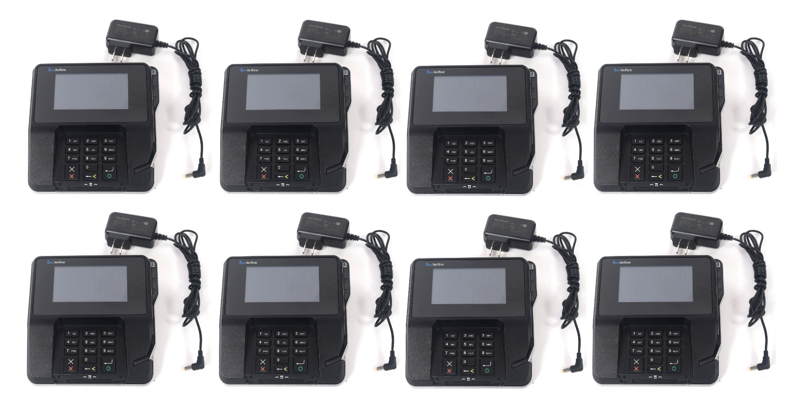 Lot of 8 AS-IS VeriFone MX915 Credit Card Payment Terminal MX900-03 w AC Adapter