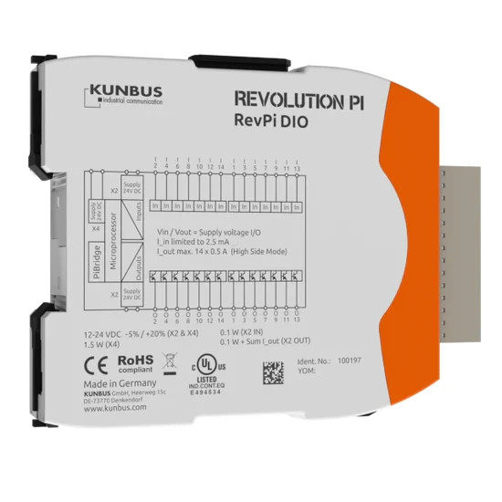 Kunbus Revolution Pi RevPi DIO 24V PLC 14 Digital I/O IN/OUT Expansion Module