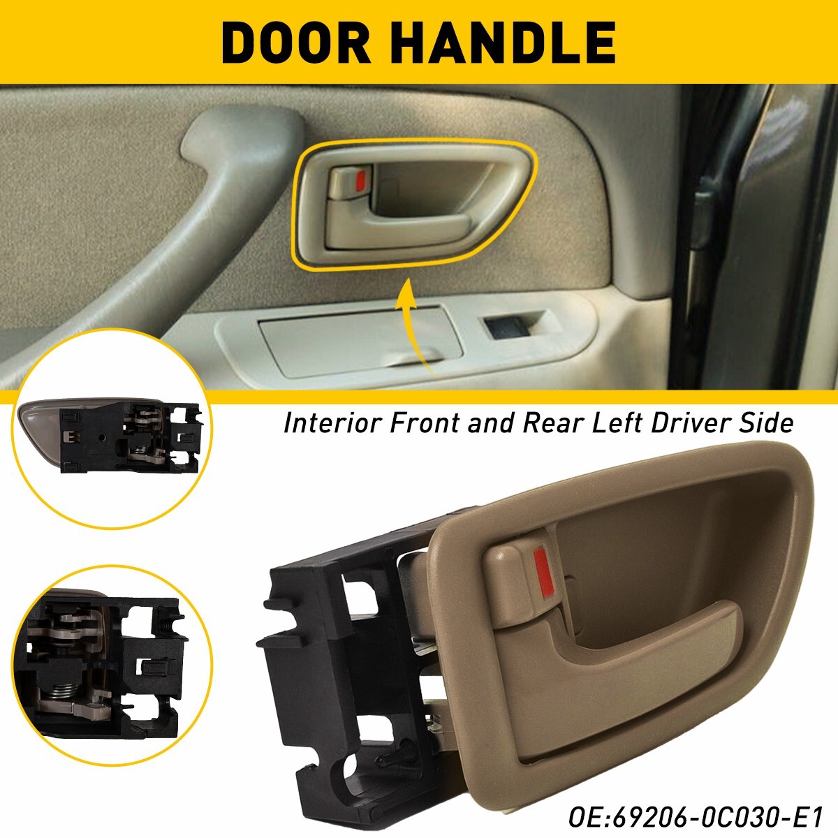 for 01-07 Toyota Sequoia Inside Door Handle Trim Beige Tan Left Driver Side A PY