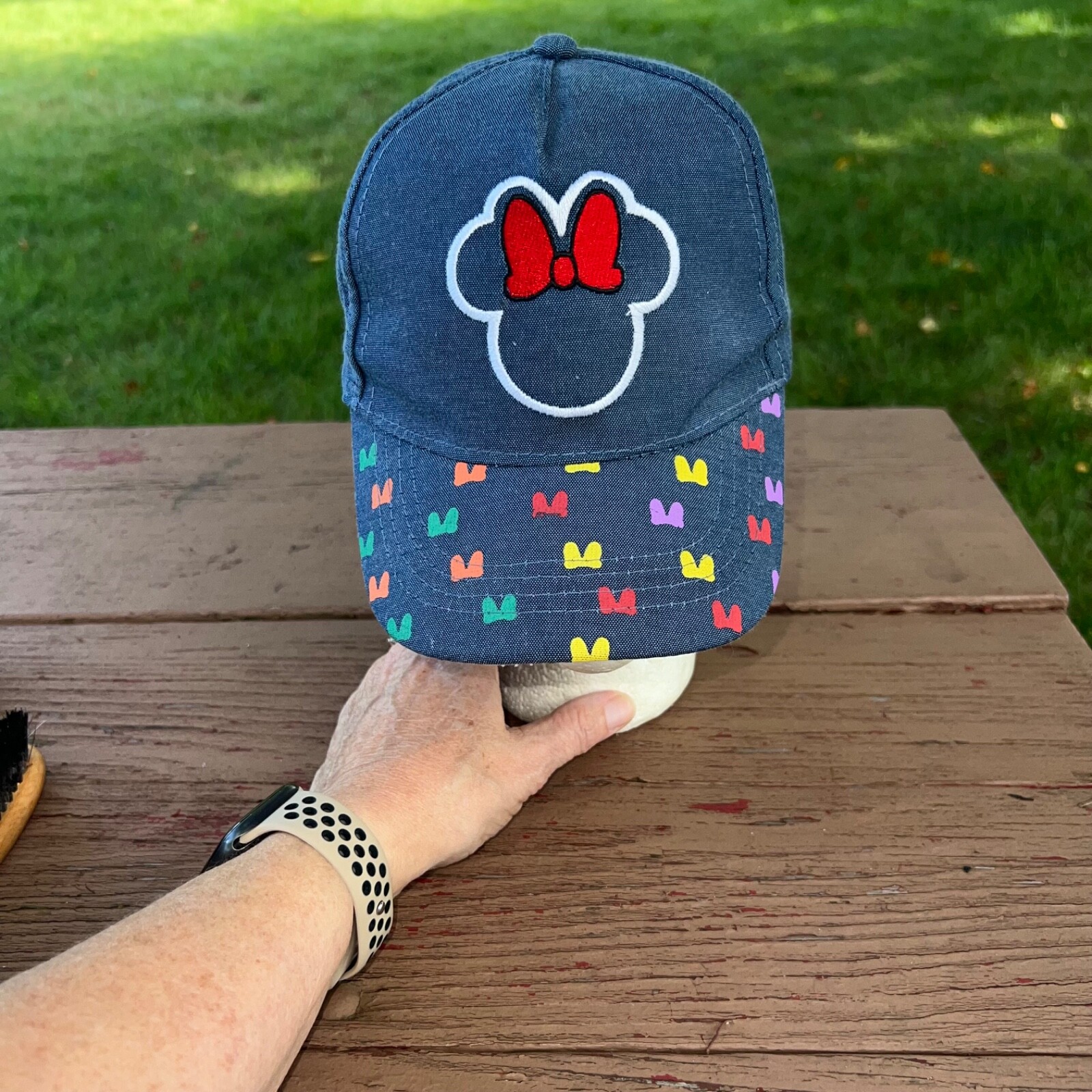 Disney Minnie Mouse Denim Junior Hat Cap Snapback EUC