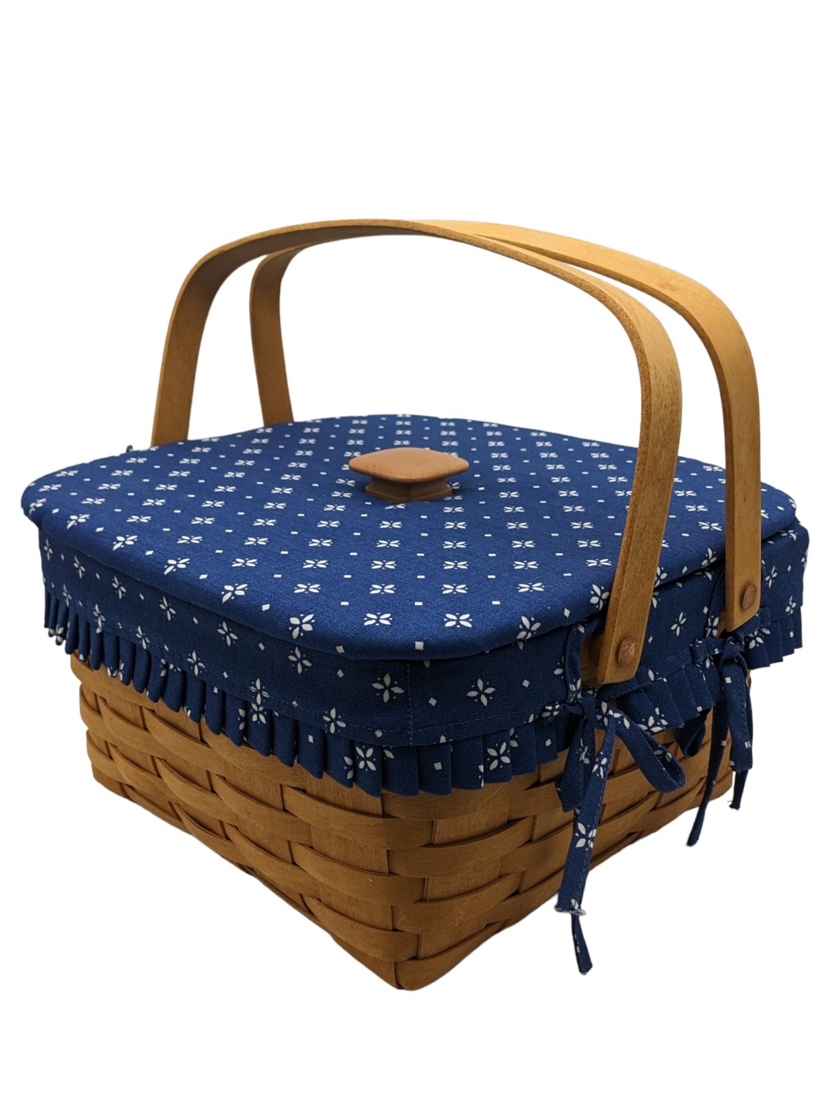 Longaberger Cake Basket Heritage Blue Fabric Liner Padded Lid Riser Protector 96