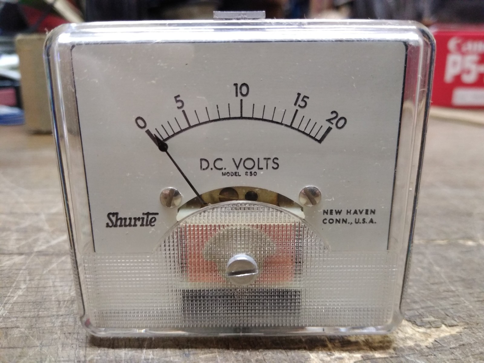 Vtg Shurite 0-20 DC Volts Model 850 Panel Meter w/Box USA