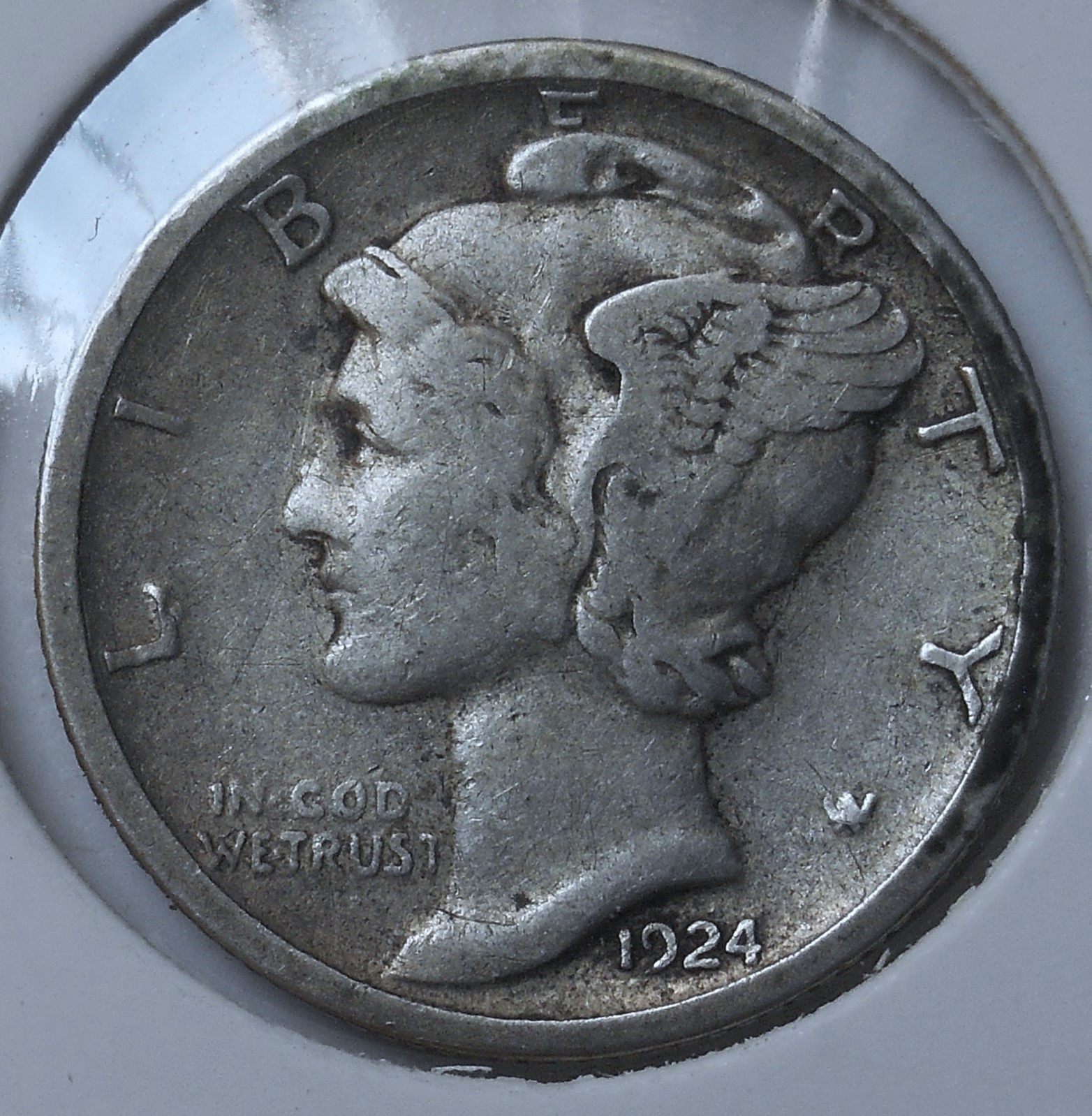 1924-s . Mercury Dime  .  VF  .  Very Fine . Original . . .