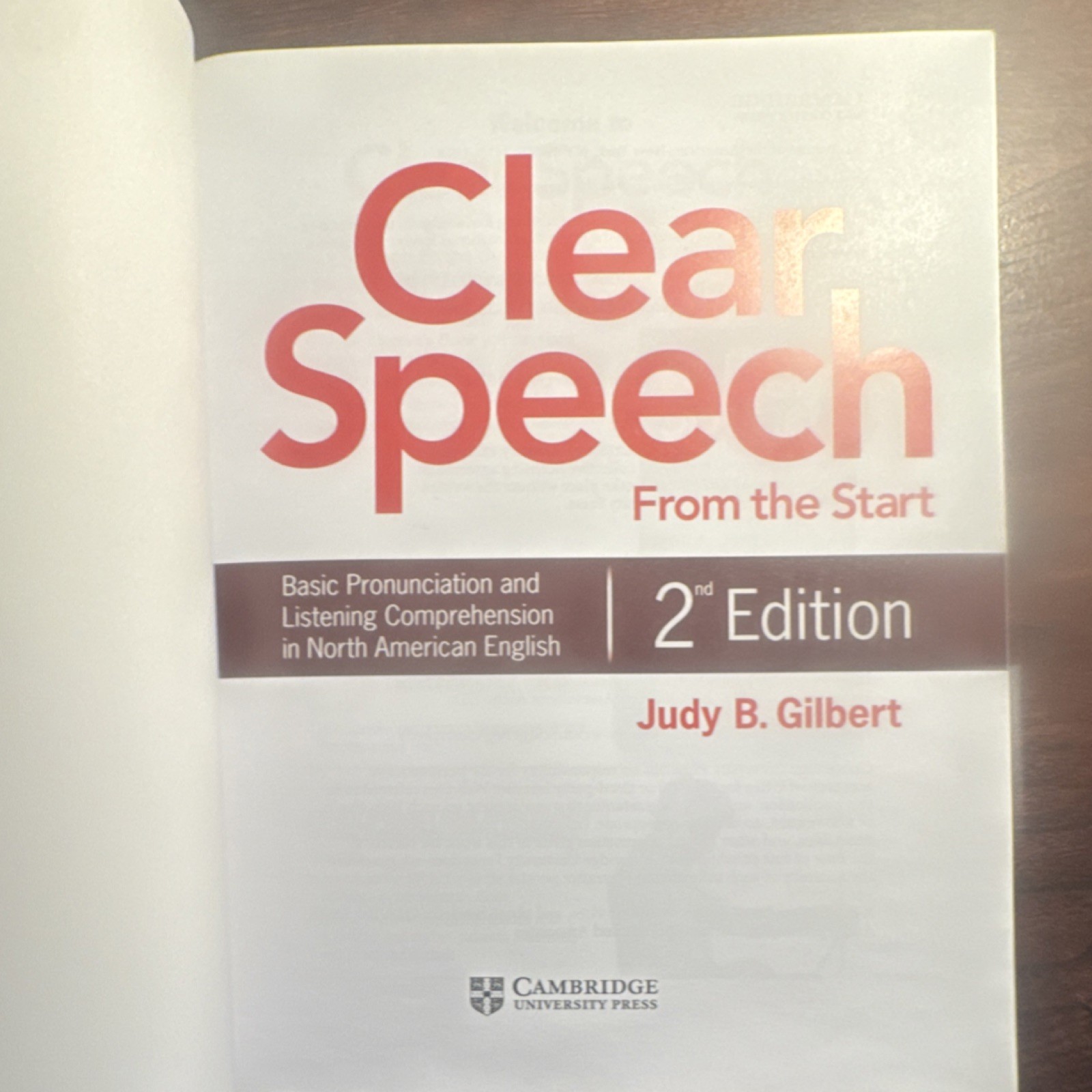 Cambridge Clear Speech From the Start 2nd Ed by Judy B. Gilbert (2017)