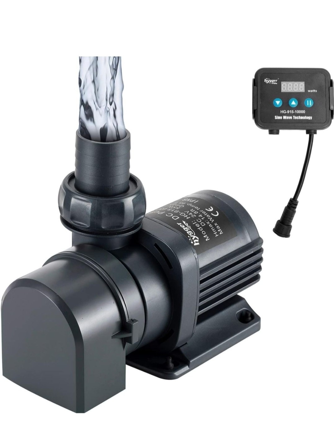 Hygger 2650GPH Quiet Submersible and External 24V Water Pump, with Controller...