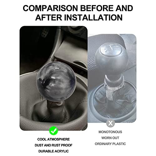 Round Ball Marble Style Shift Knob Universal Manual Shift Knob Spherical Gray