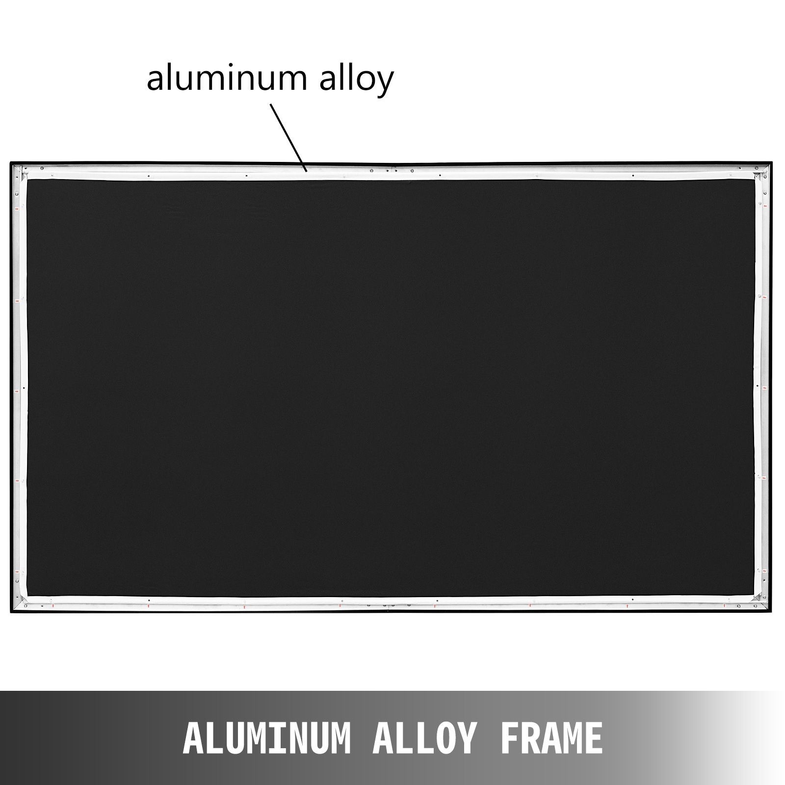110" HD 16:9 Projector Screen, 160° Viewing Angle, PVC White