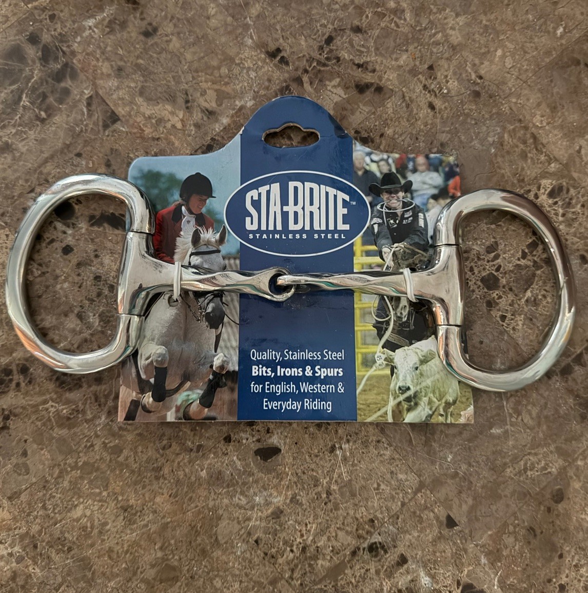 Sta-Brite Stainless Steel Eggbutt Snaffle Horse Bit - Slow Twist 5”