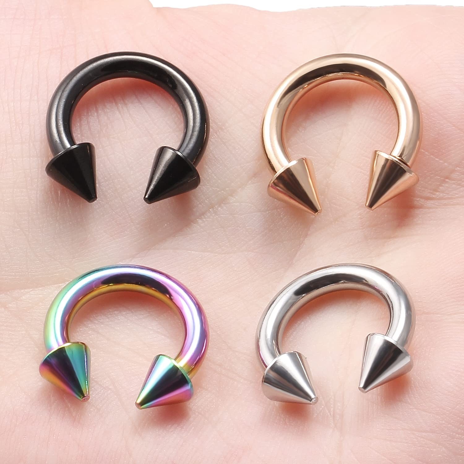 Ftovosyo PA Ring Internally Threaded Circular 12mm, Rose Gold,Rainbow