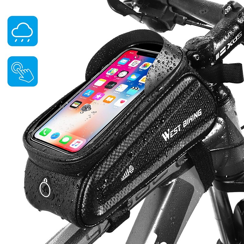 WEST BIKING Waterproof Bicycle Top Tube Frame Bag MTB Road Bike Hard Shell Bag