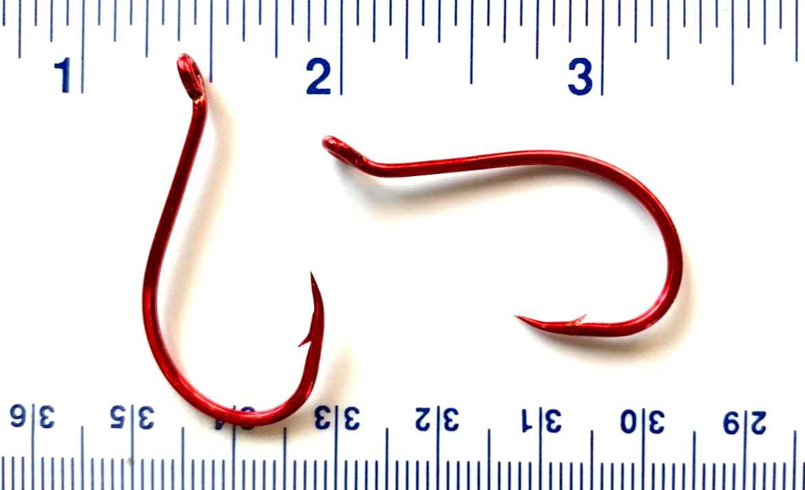 100 VMC 9299TR 9299 Faultless Red Octopus Live Bait Fishing Hooks Size 4/0