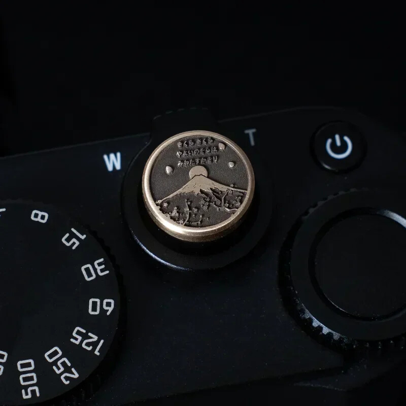 Brass Concave Shutter Release Button Rubber Ring for Fujifilm Leica Nikon Sony