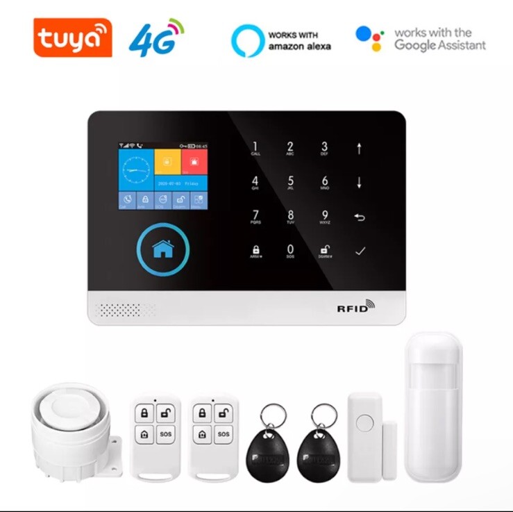 4G TUYA WiFi GSM Wireless Alarm System Smart Home Security Sensor 8pc Kit