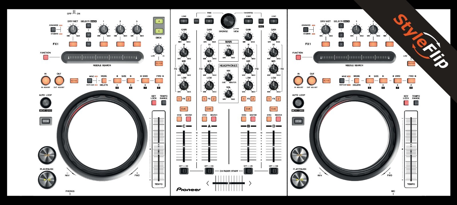 Pioneer DDJ-T1 Skin | Color White | Protective Decal | StyleFlip Skins