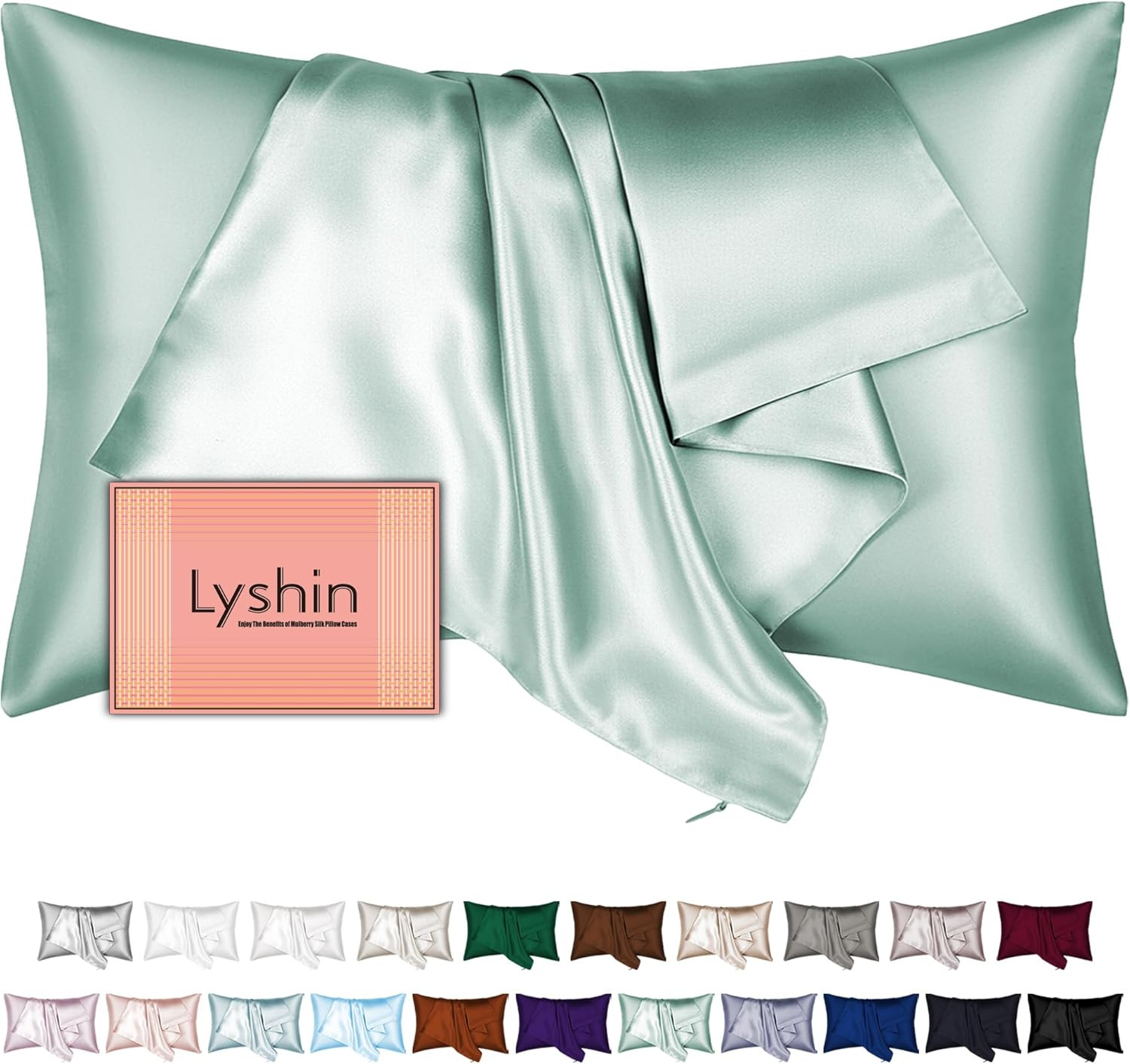 Mulberry Silk Pillow Cases Standard Size with Hidden Zipper, Ultra Smooth and So