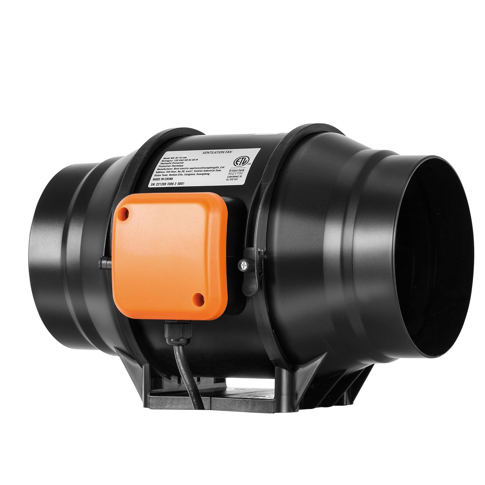 6-Inch 400 CFM Inline Duct Fan with Variable Speed, Quiet AC Motor