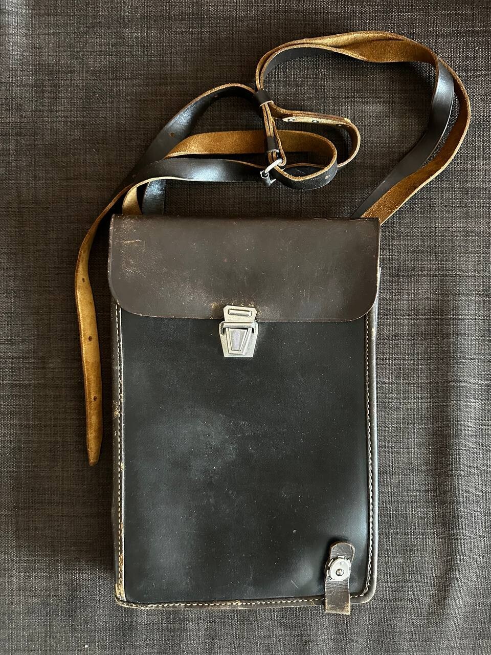 Soviet Red Army USSR Military Officer Leather Planshet Bag Case Tablet 1977