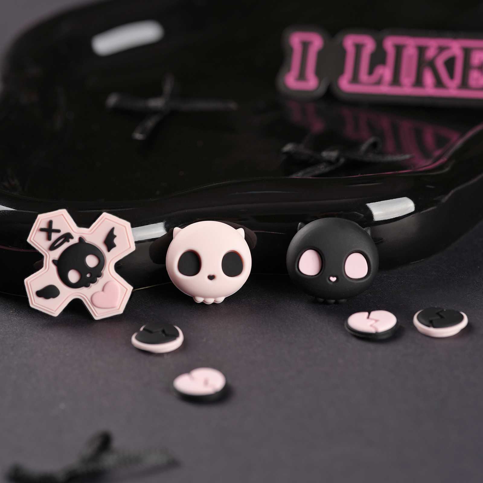 GeekShare ABXY Key Button Caps D-pad Cover for Nintendo Switch/SwitchOLED Skull