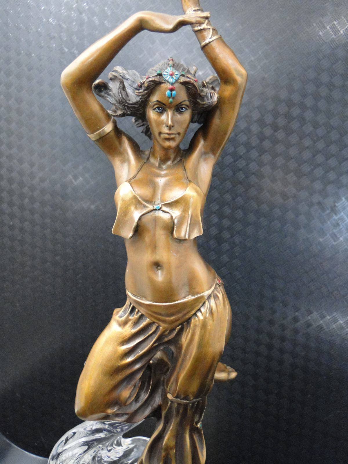 Woman Semi Nude Bronze Statue Sculpture Figure Goddess