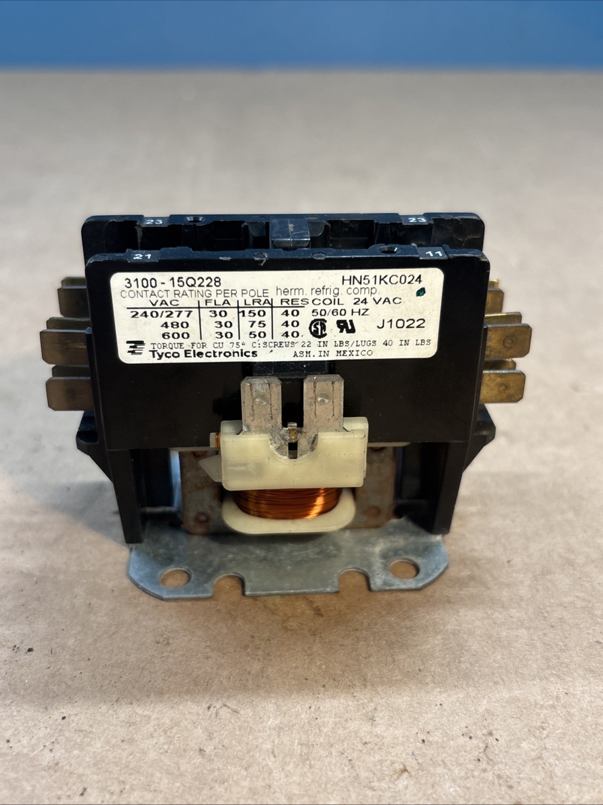Tyco Contactor 3100-15Q228 HN51KC024 24V 50/60HZ