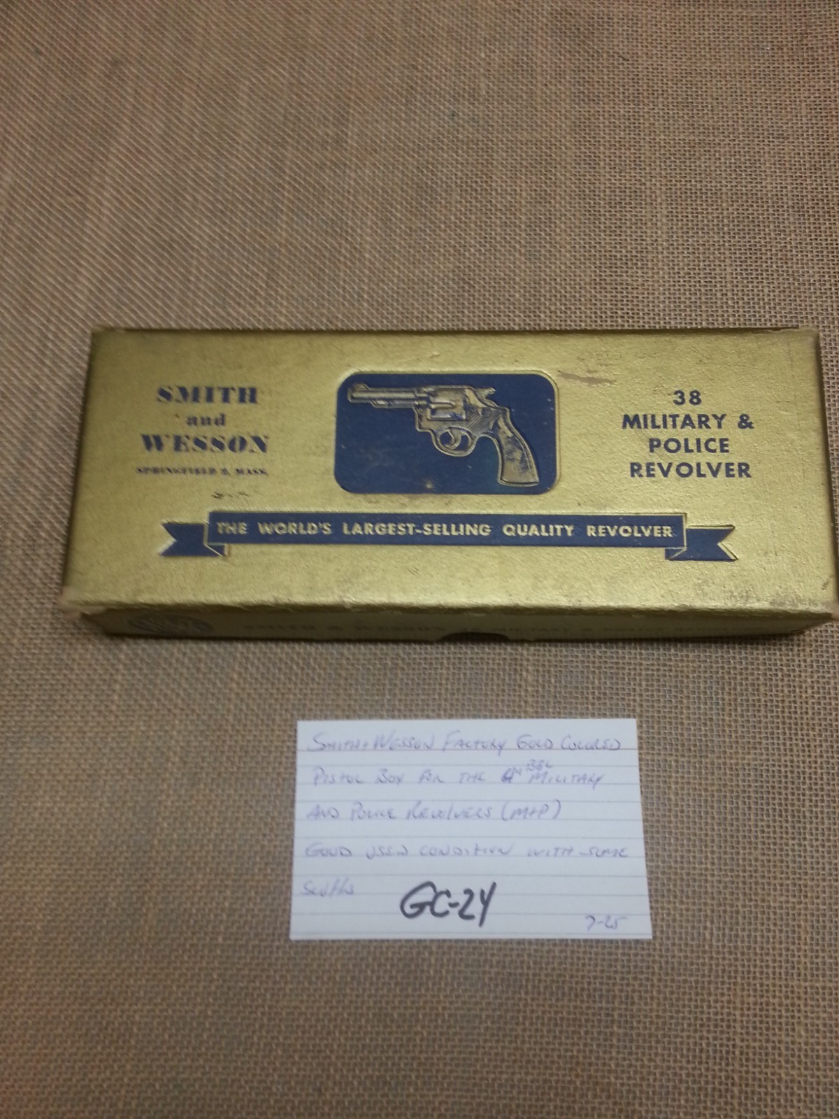 Original Factory Smith & Wesson Gold Model M&P 38 Cal 4" BBL Revolver Box