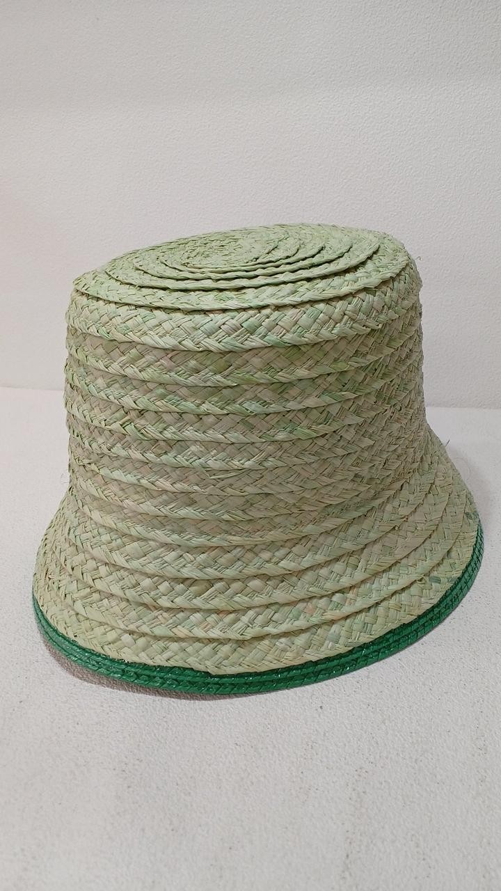 KIJIMA TAKAYUKI Hat, Green, Natural Straw Raffia, Made in Japan, Condition A