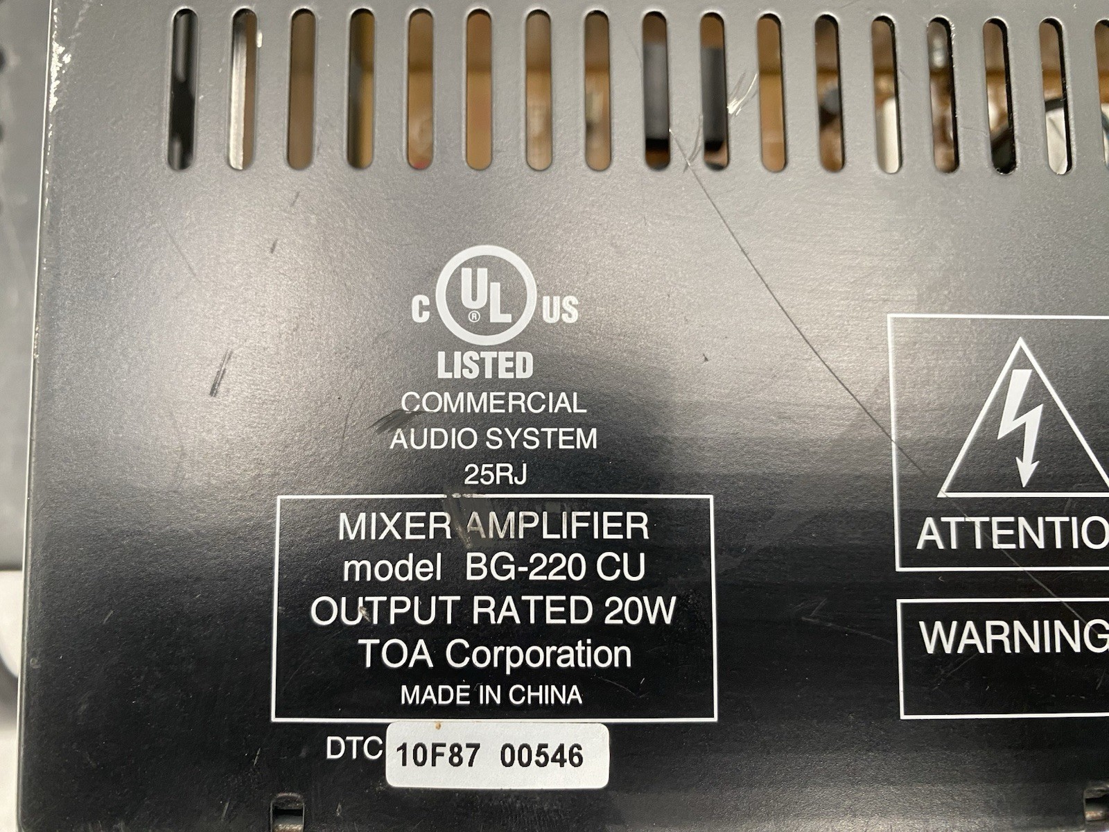 TOA MIXER AMPLIFIER BG-220