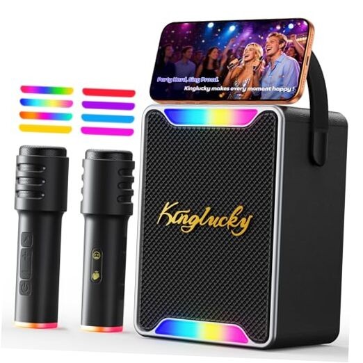 Portable Karaoke Machine for Kids Adults, Singing Machine Karaoke Retro black