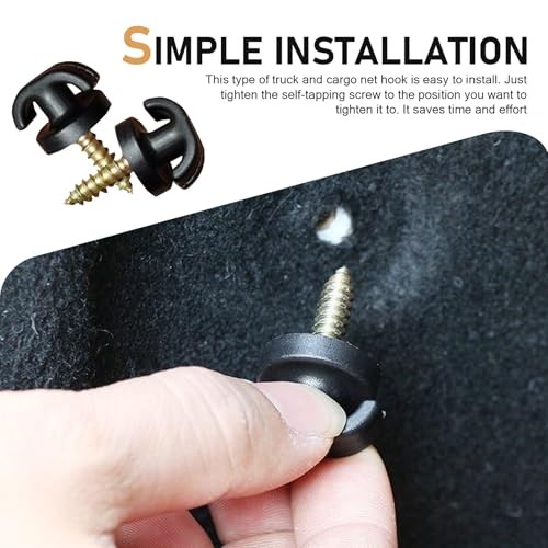 4PCS Car Cargo Net Hooks, Cars Trunk Hook Screws, Auto Cargo Nets Tie Down