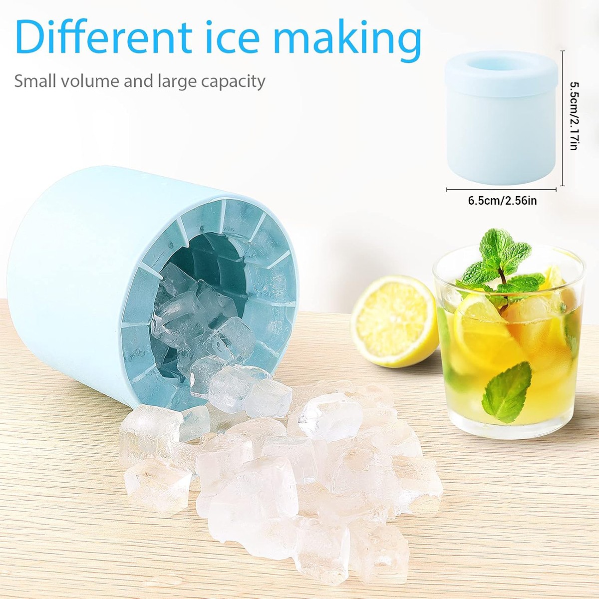 Quick Release lce Cube Mold Silicone Bucket for lce Craft DlY 1pc