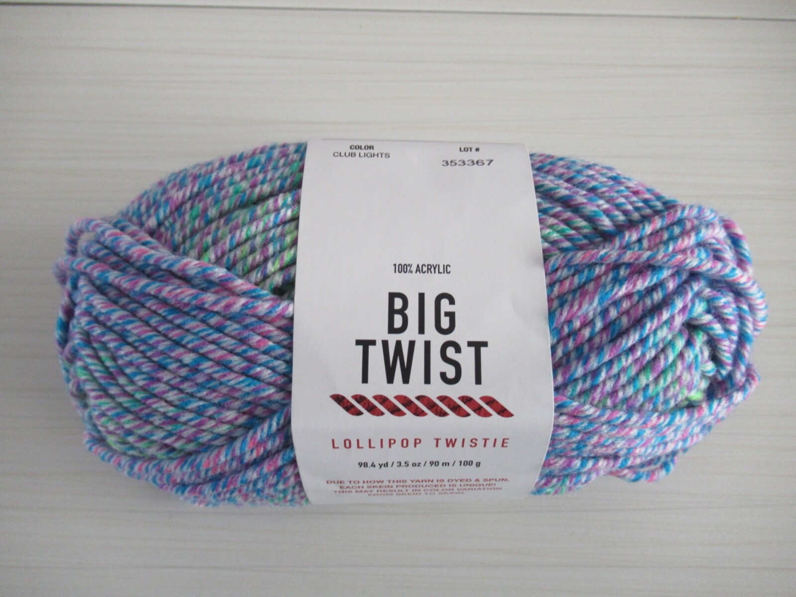 BIG TWIST LOLLIPOP TWISTIE.  CLUB LIGHTS