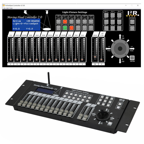 DMX Board, Moving Head Controller 2.0 for Followspot + Gobo projection, I2R Tech