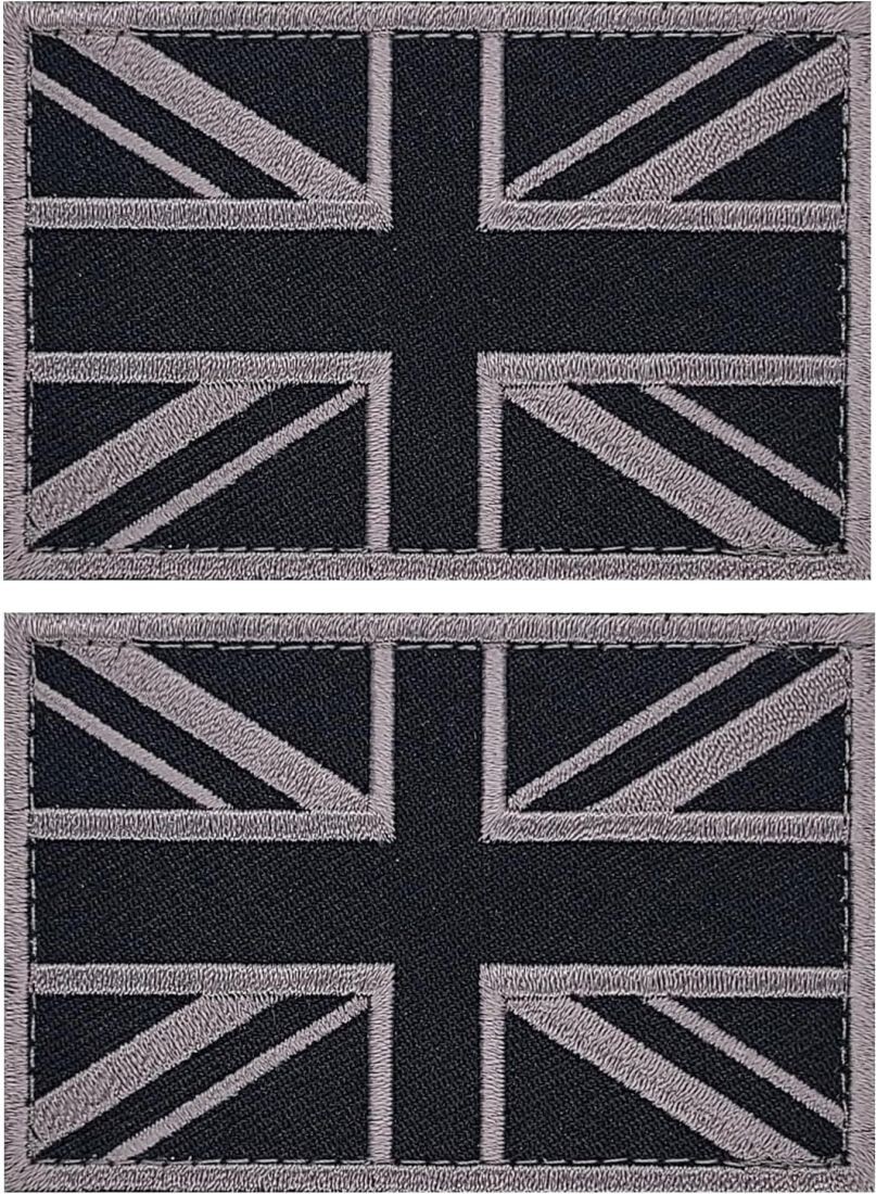 UK British England Flag Morale Patch  | 2PC Bundle  - 3.0 X 2.0 HOOK BACKING