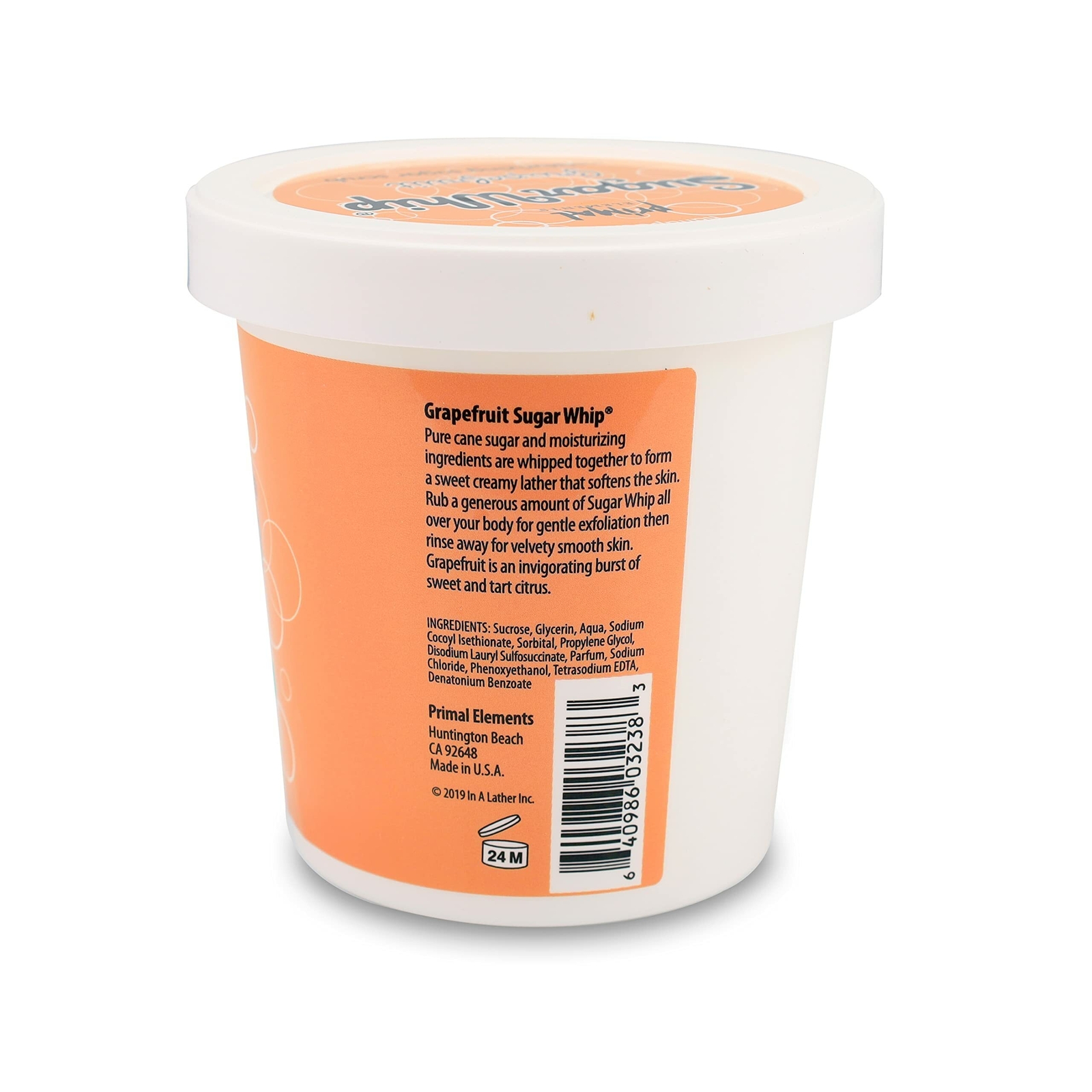 Primal Elements Whip Sugar Scrub, Grapefruit, 10 Ounce