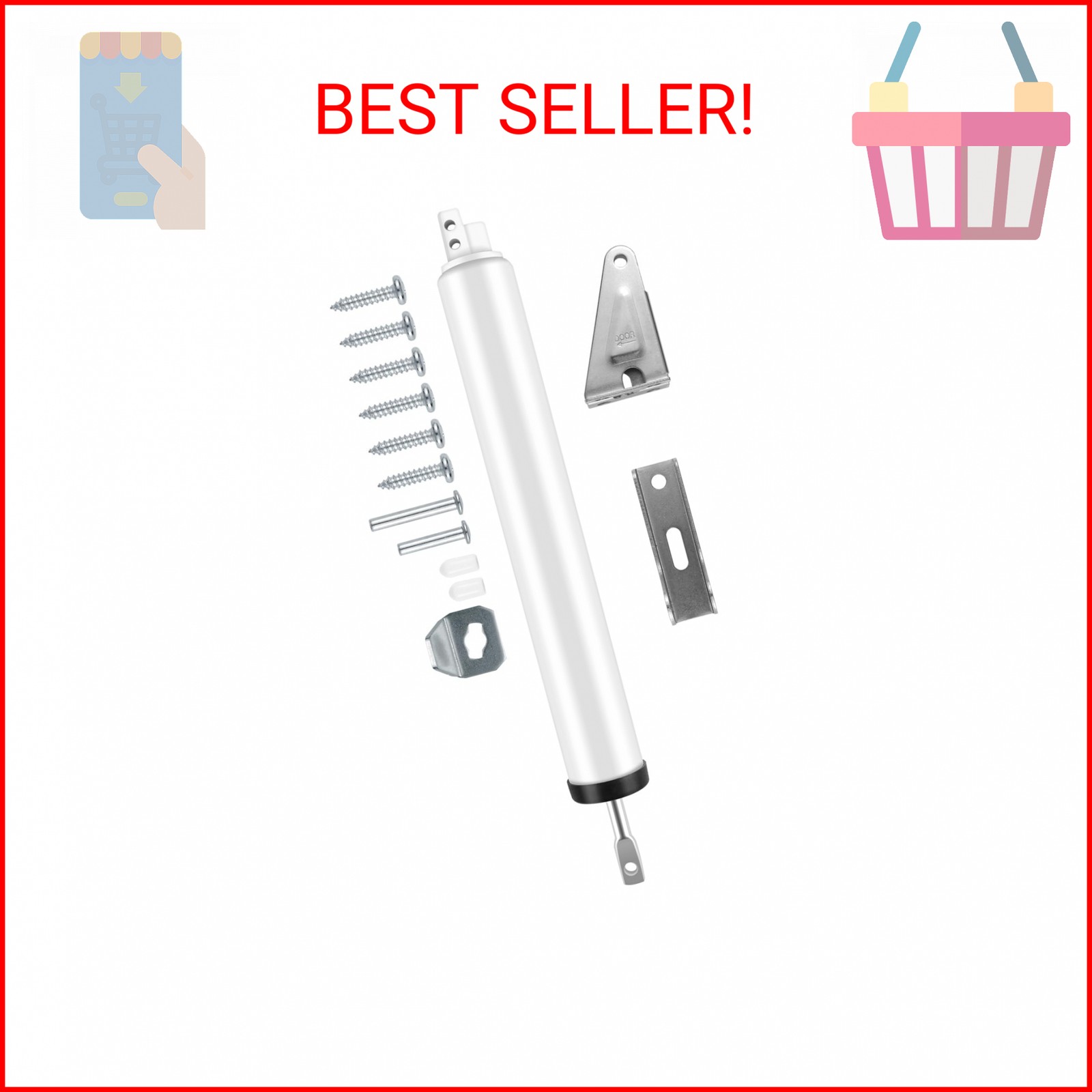 Screen and Storm Door Closer Kit, Heavy Duty Pneumatic Screen and Storm Door Clo