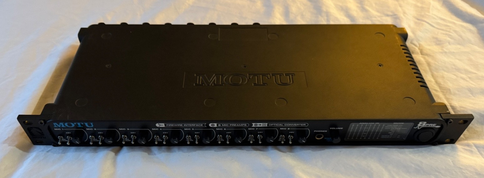 Motu 8Pre 8Pre Firewire Audio Interface Eight Mic Preamps ADAT G2U