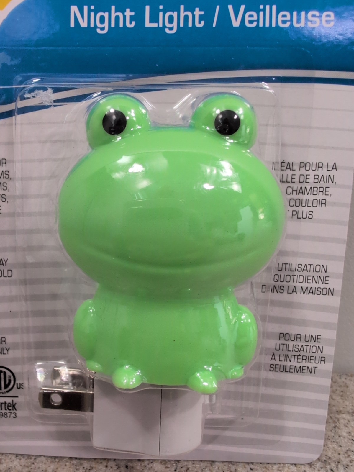 Night Light Green Frog Toad 120 Volt NEW NIP Bedroom Bathroom Hall Intertek LED