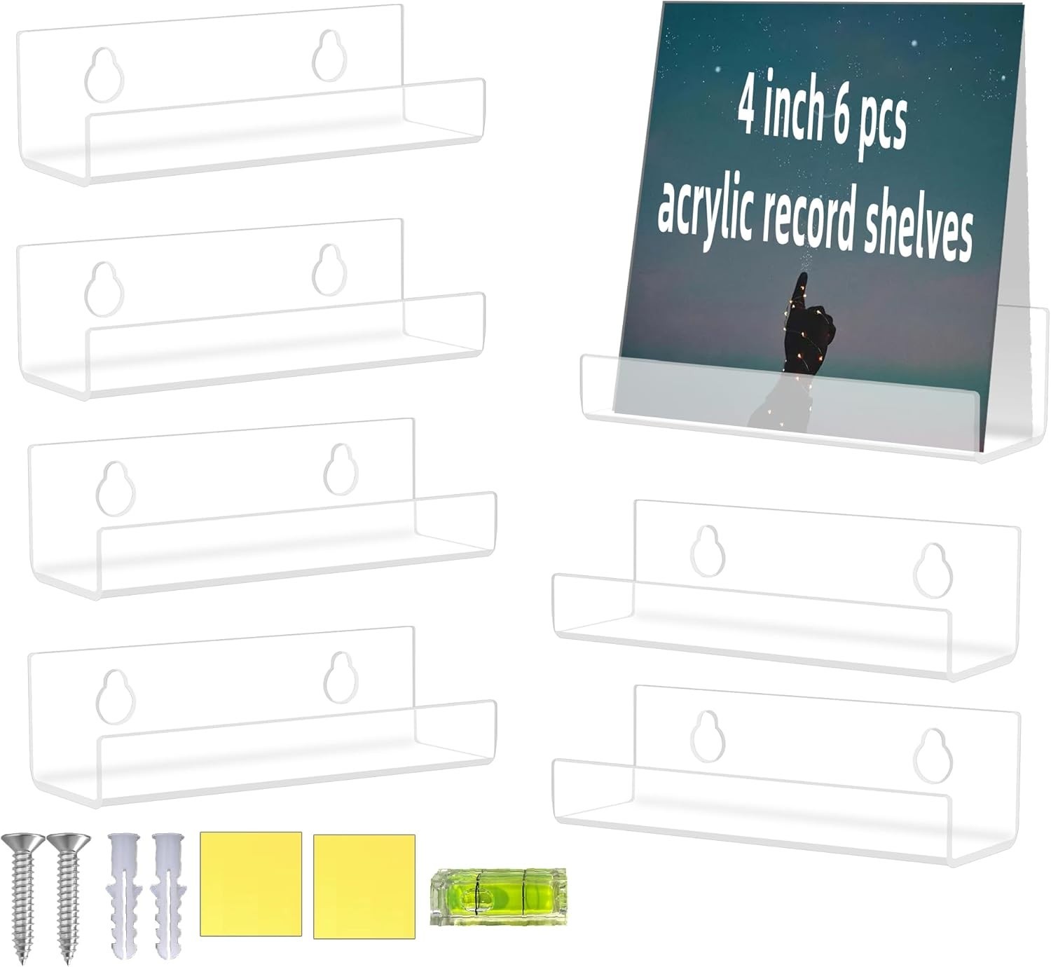 Compact 4-Inch Vinyl Record Wall Mount - Invisible Storage Solution for Records