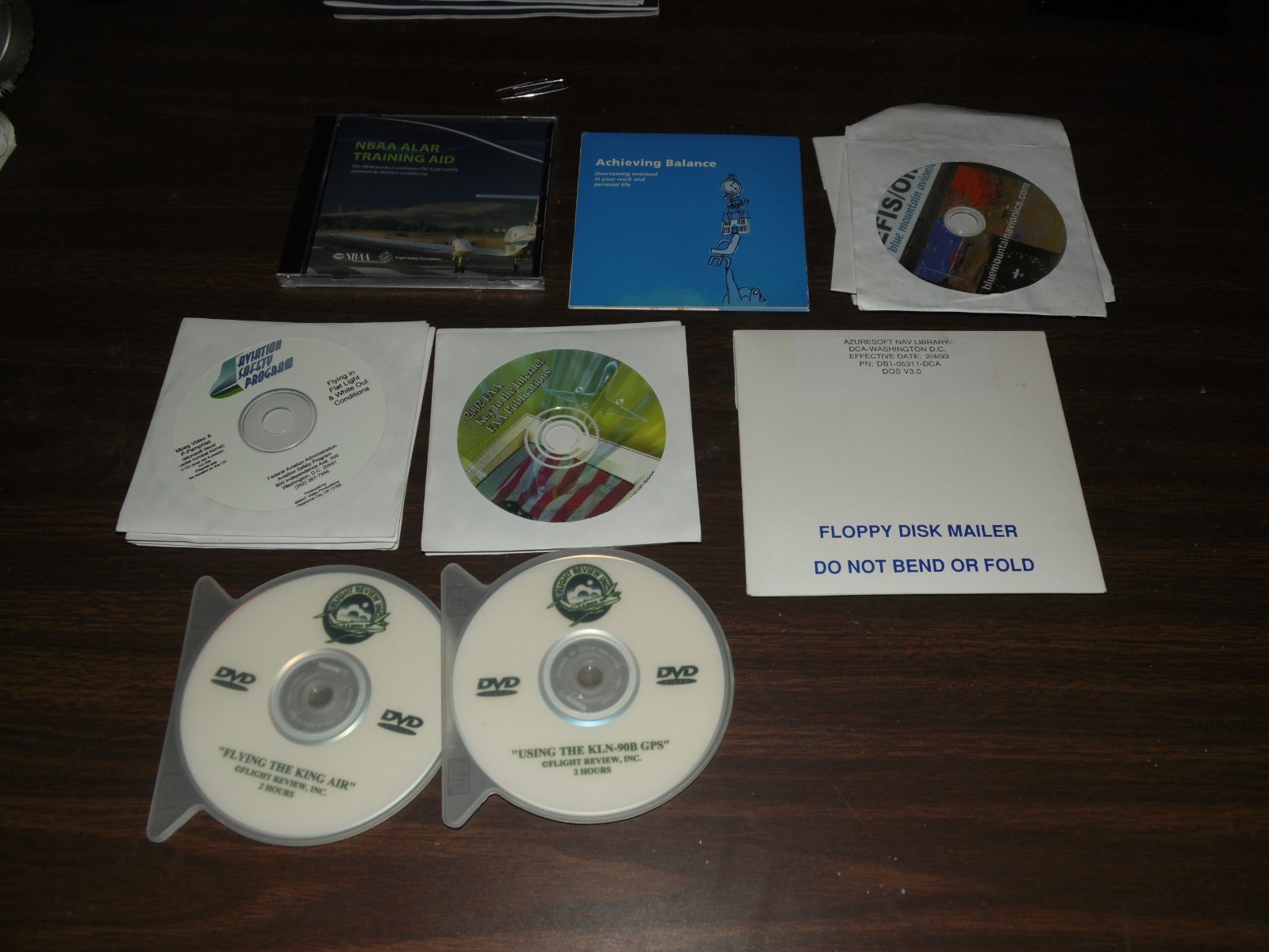 Large Lot of Flight Training DVD's King Air KLN-90B ALAR training Aid & more