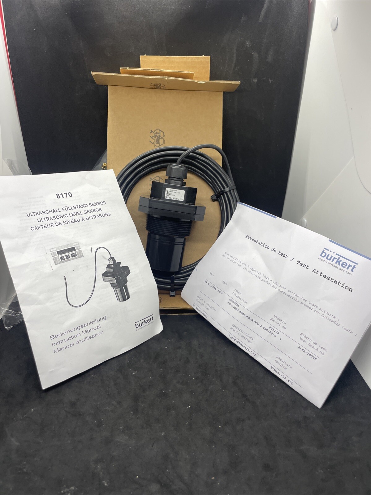 Burkert Ultrasonic level Sensor 8170 00436565 Read Description Free Shipping