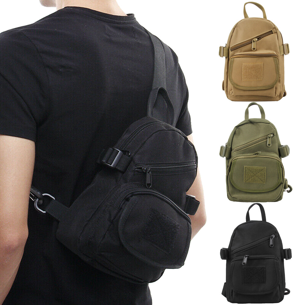 Men's Tactical Military Chest Pack Backpack Hiking Travel Shoulder Bag Daypack