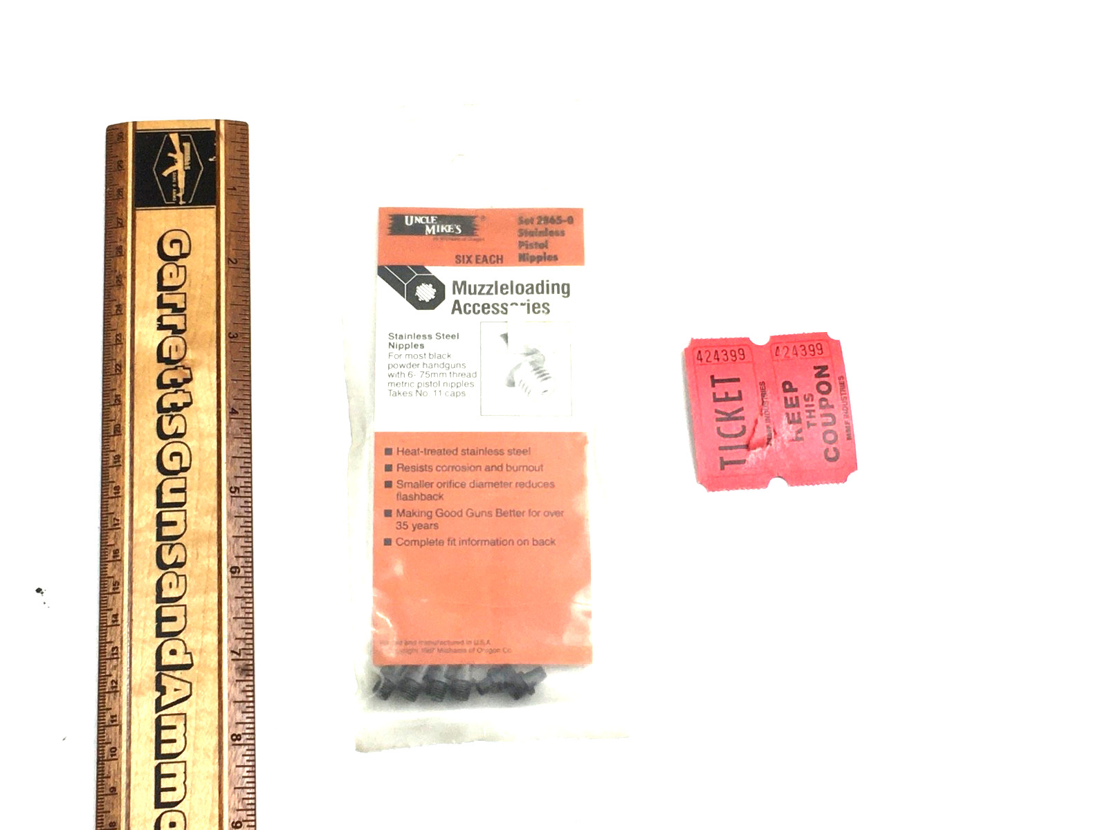 NOS Uncle Mikes black powder model 2865-0 6 nipples .75mm thread  424399