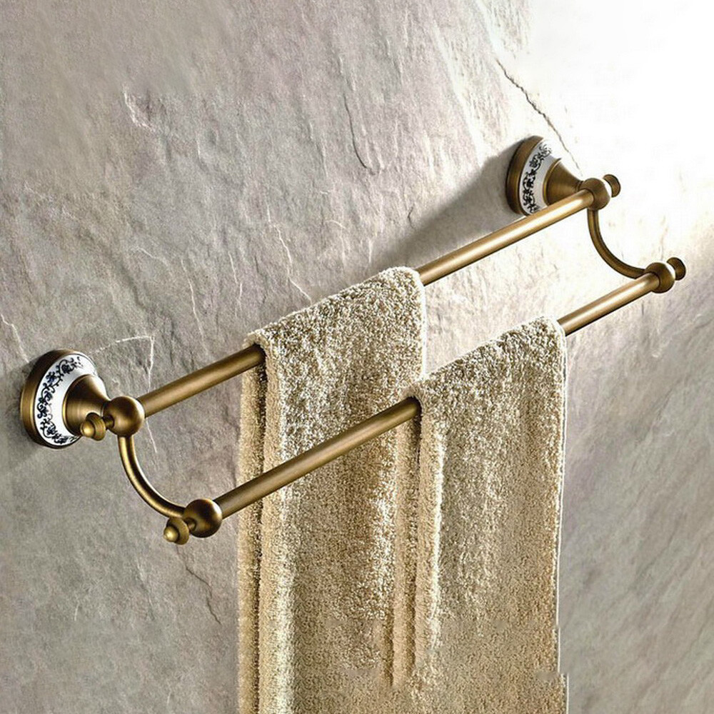 Antique Brass Ceramic Bathroom Accessories Set Bath Hardware Towel Bar szh134