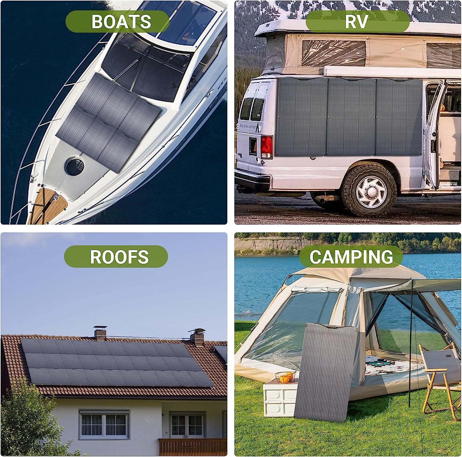 ALLPOWERS 100W OR 200W Flexible Mono Solar Panel Efficiency IP68 Solar Off Grid