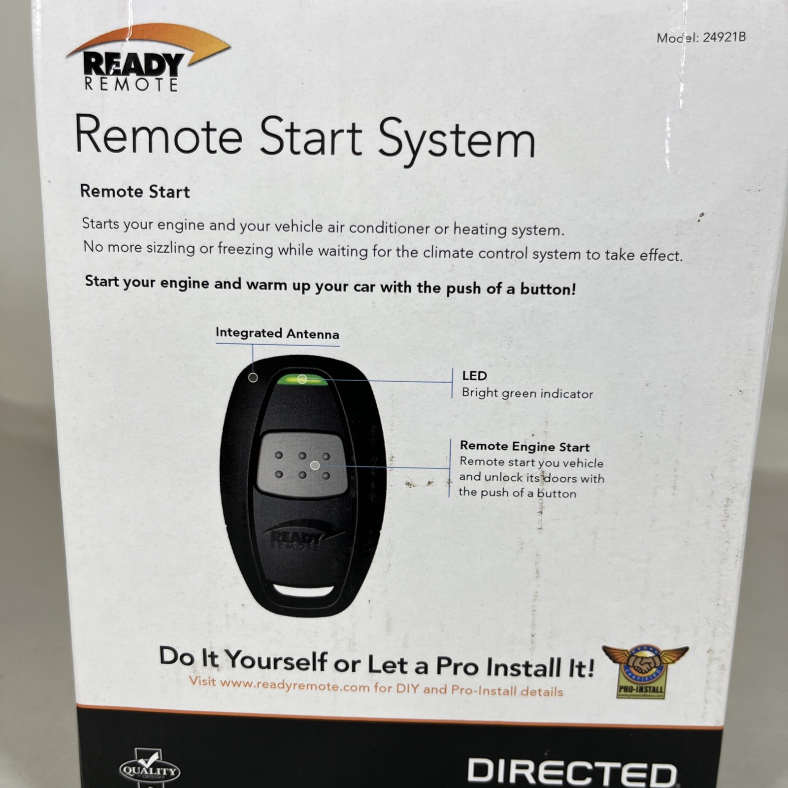 Brand New in Box Ready Remote Part # 24921B Remote Start System - Single Button