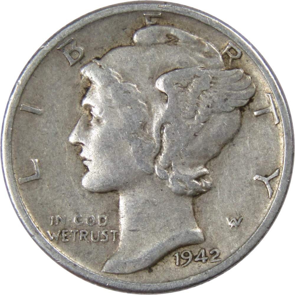 1942 Mercury Dime VF Very Fine 90% Silver 10c US Coin Collectible