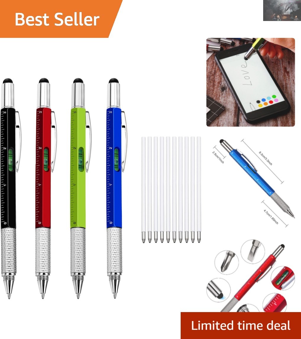 Portable Multi-tool Pen Set - Practical and Fun Gift for Men in 4 Colors